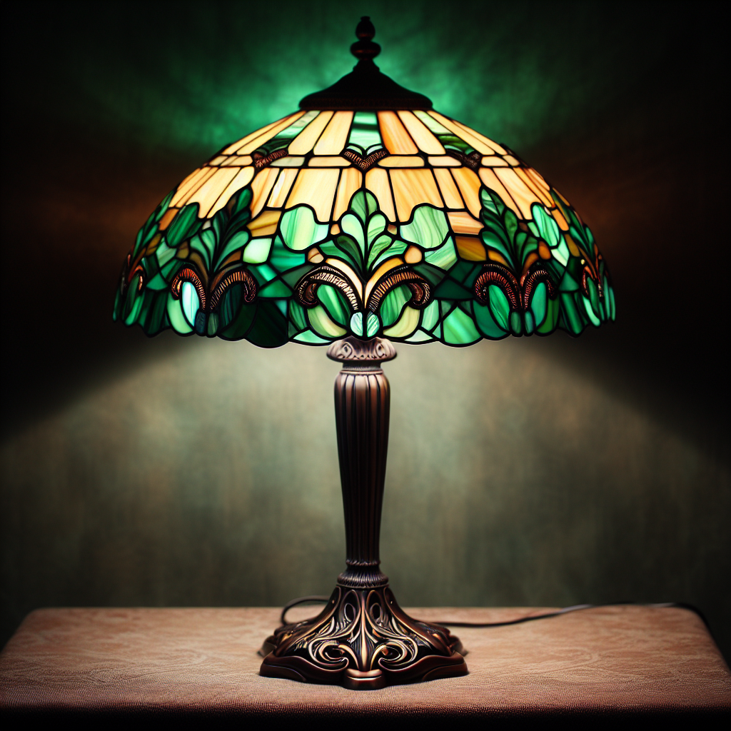 Lampe Tiffany à poser verte